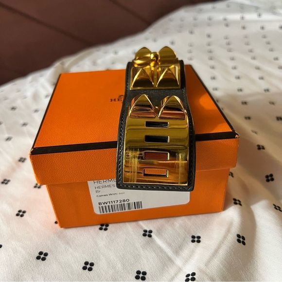 Hermes Box Collier de Chien CDC bracelet cuff S chocolate GHW - Picture 3 of 11